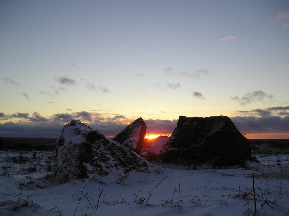 Sunset at the winter solstice